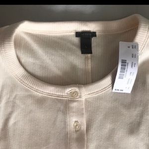 Iso j.crew henley bodysuit in medium cream